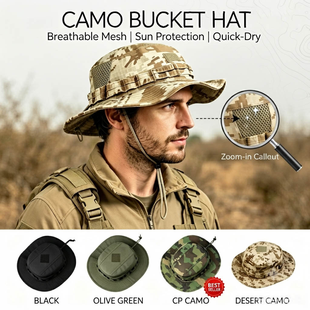 Boonie Hat Tactical - Cappello Boonie Tattico da Uomo, Protezione